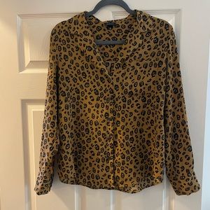 Who What Wear Leopard Button Down
